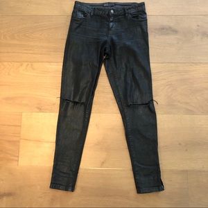 Black leather skinny jeans- Zara Woman